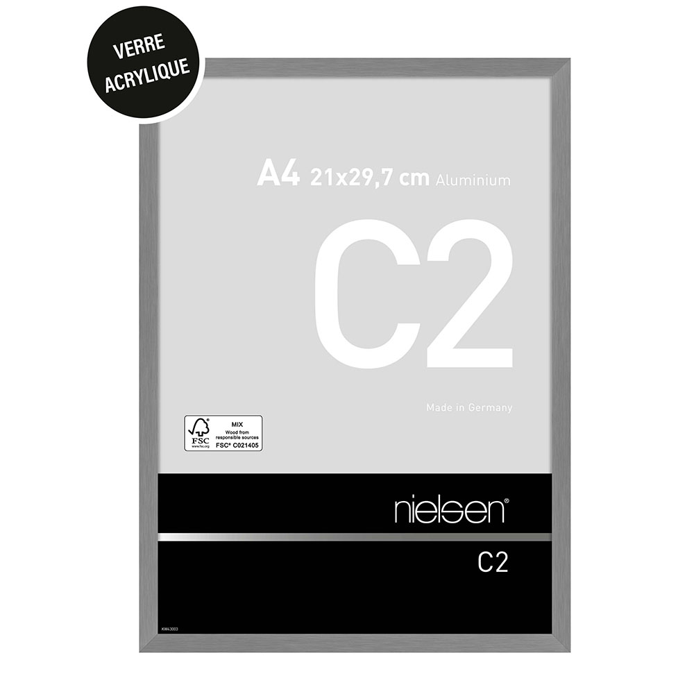 C2 Acryl 21 x 29,7 cm Gris Mat Brossé