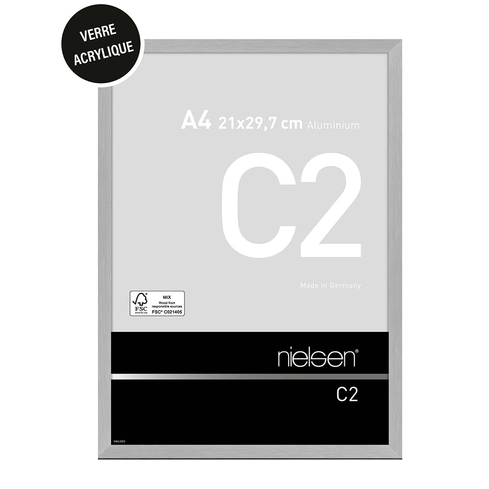 C2 Acryl 21 x 29,7 cm Argent Mat Brossé