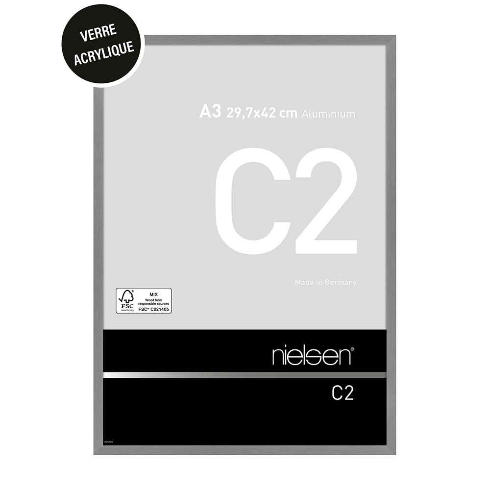 C2 Acryl 29.7x42 Gris Mat Brossé