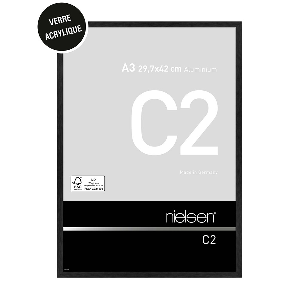 C2 Acryl 29.7x42 Noir Mat Brossé