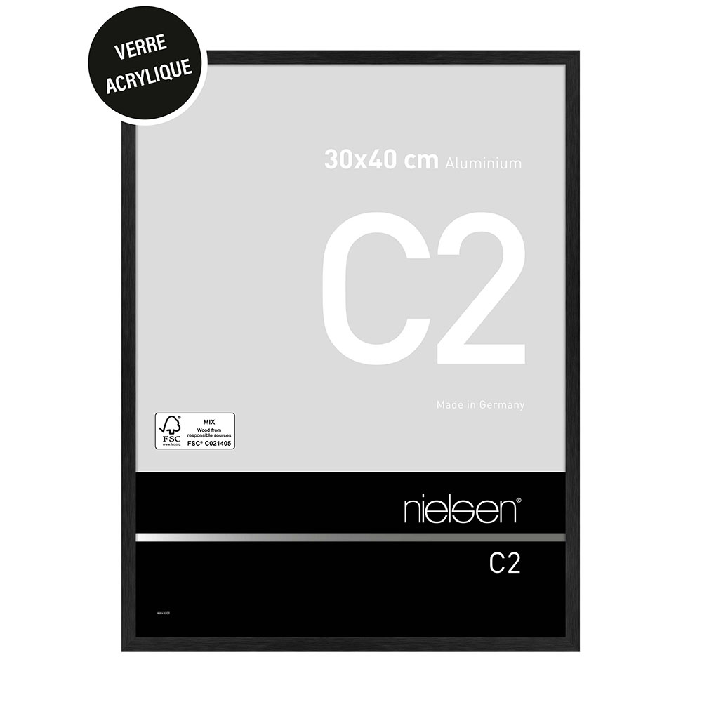 C2 Acryl 30x40 Noir Mat Brossé