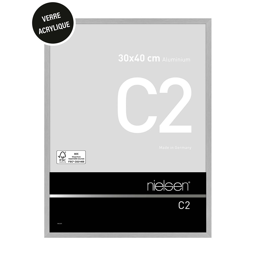 C2 Acryl 30x40 Argent Mat Brossé