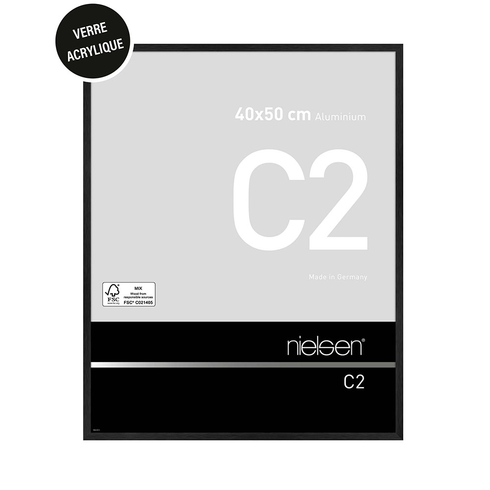 C2 Acryl 40x50 Noir Mat Brossé