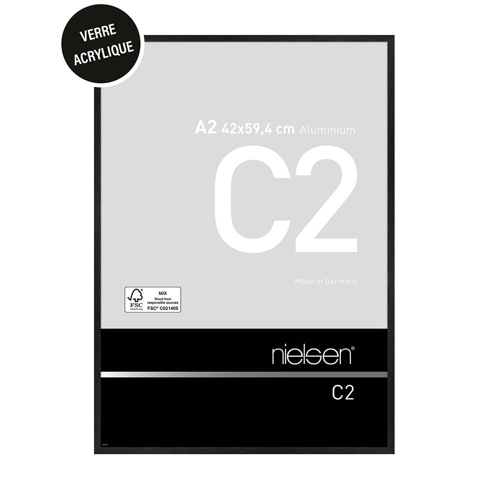 C2 Acryl 42x59.4 Noir Mat Brossé