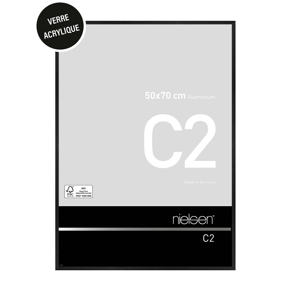 C2 Acryl 50x70 Noir Mat Brossé