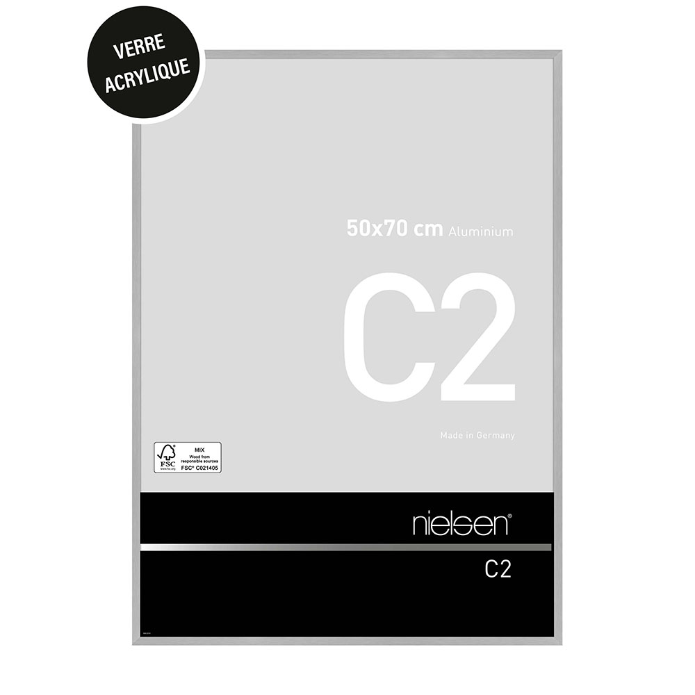 C2 Acryl 50x70 Argent Mat Brossé
