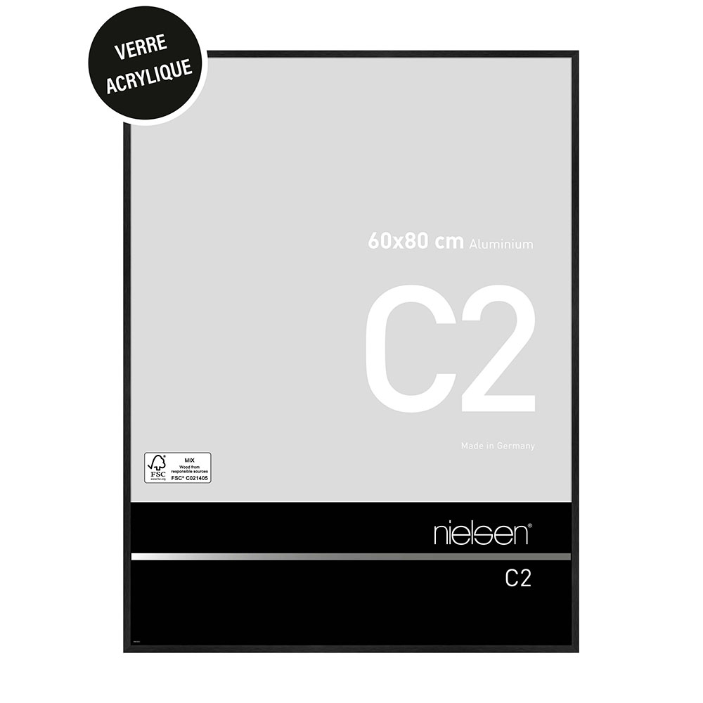 C2 Acryl 60x80 Noir Mat Brossé