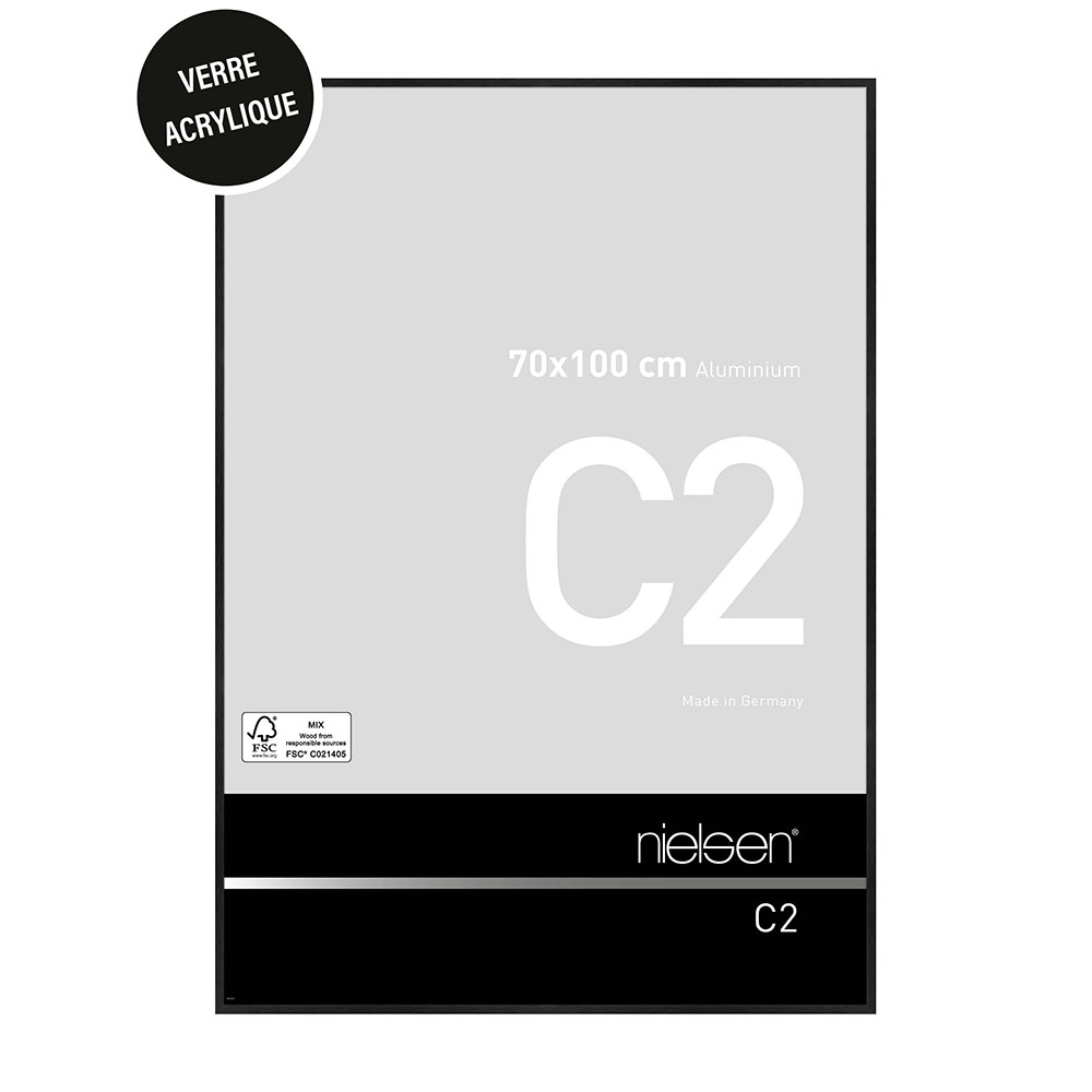 C2 Acryl 70x100 Noir Mat Brossé