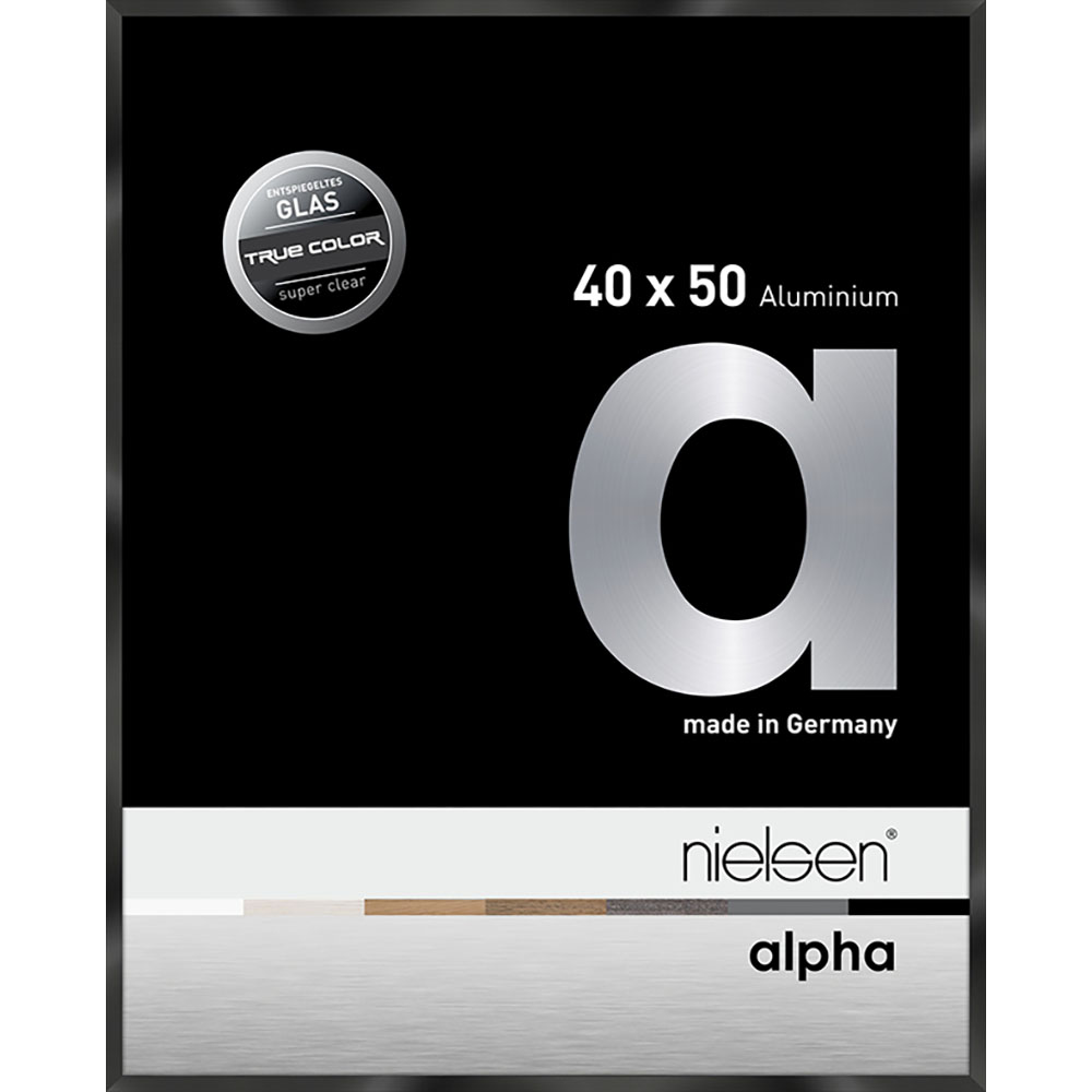 Alpha True Color Noir anodisé brillant 40 x 50 cm