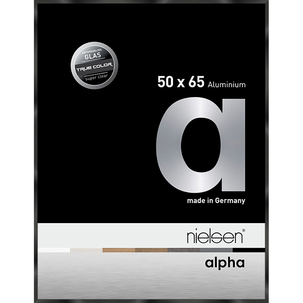 Alpha True Color Noir anodisé brillant 50 x 65 cm