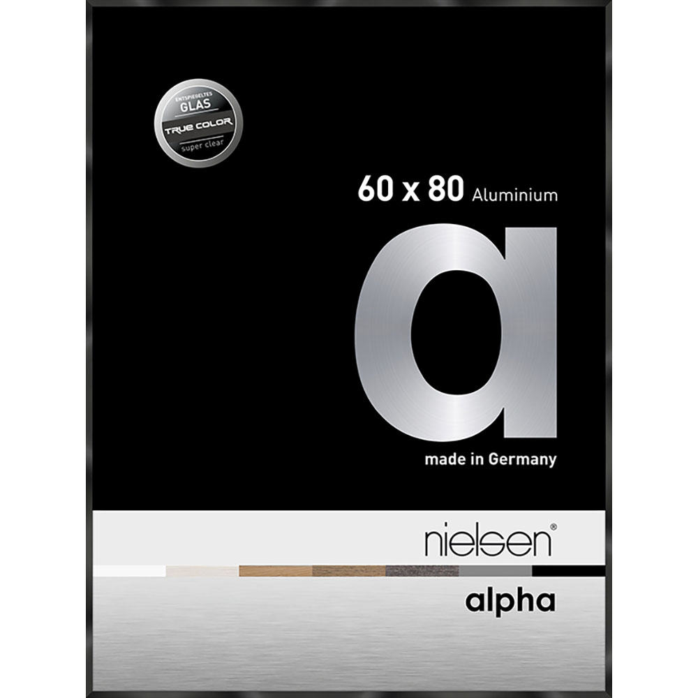 Alpha True Color Noir anodisé brillant 60 x 80 cm