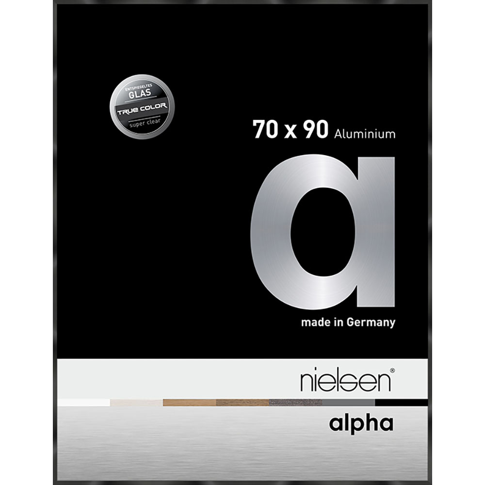 Alpha True Color Noir anodisé brillant 70 x 90 cm